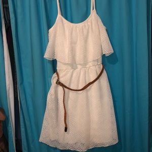 White dress brown belt!! Very pretty